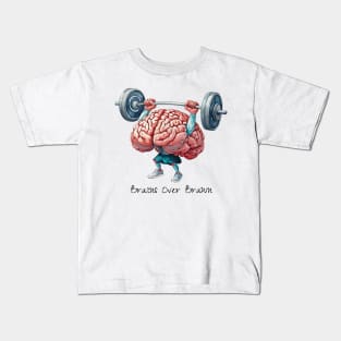 Brains Over Brawn Kids T-Shirt